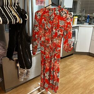 Red floral dress